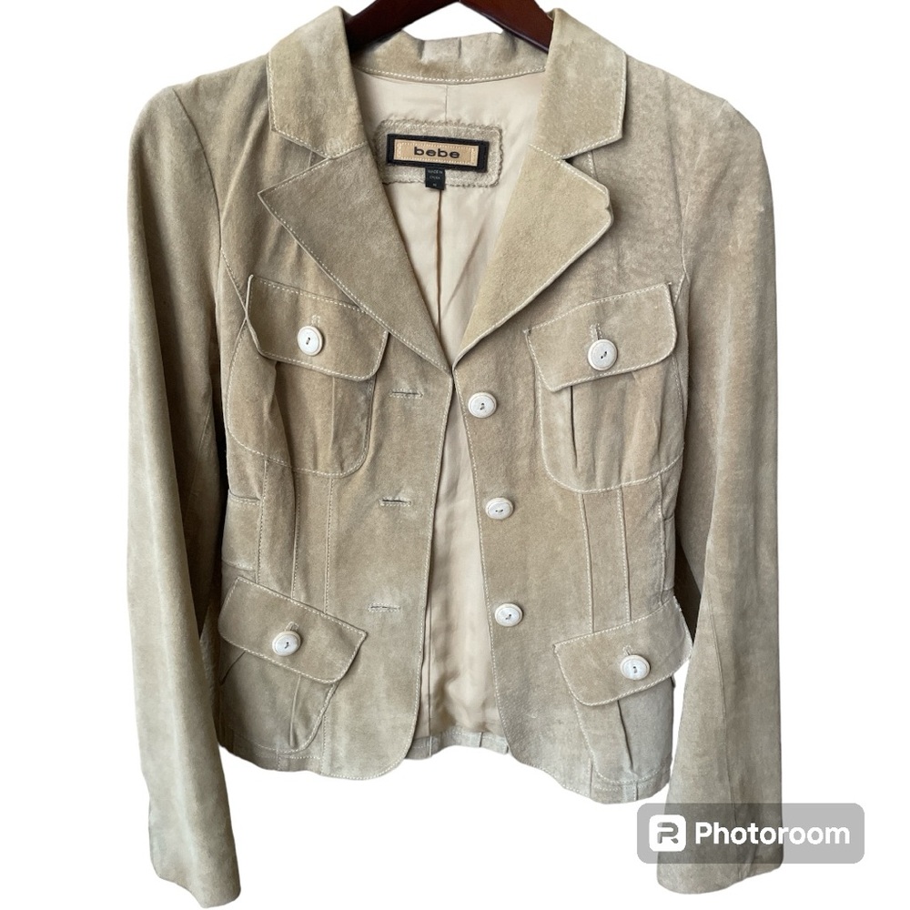 ⭐️ Vintage Classic Bebe Suede / Leather Jacket ~ Size S ⭐️